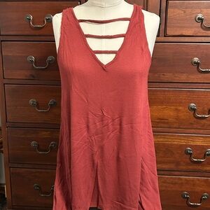Mudd Women's Strappy Rust Tank Top